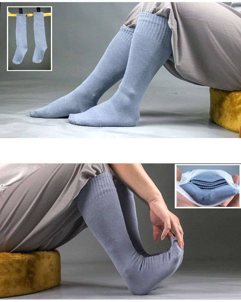 品心莲佛教佛具用品僧人僧袜免绑腿棉质吸汗透气袜子土黄色免