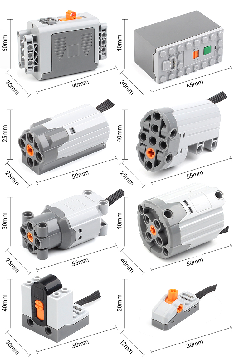 生日礼物积木ev3科技组m马达pf改装moc遥控动力组接收器锂电池盒l电机