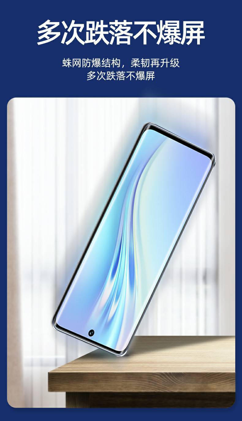 se全屏覆盖honor五十手机膜5g曲面屏原装厂por蓝 【贴坏包赔】荣耀50