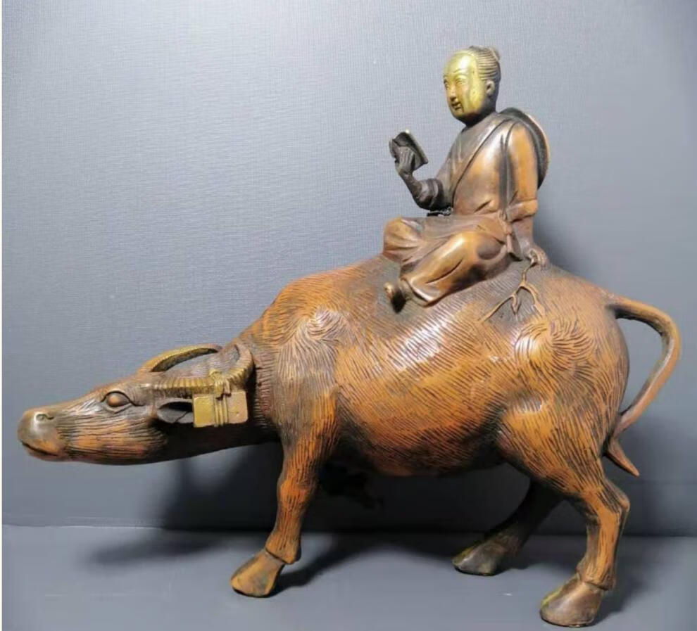 牧童骑牛摆件铜童子骑牛摆件牧童牛孺子生肖牛招家居风水铜器工艺礼品