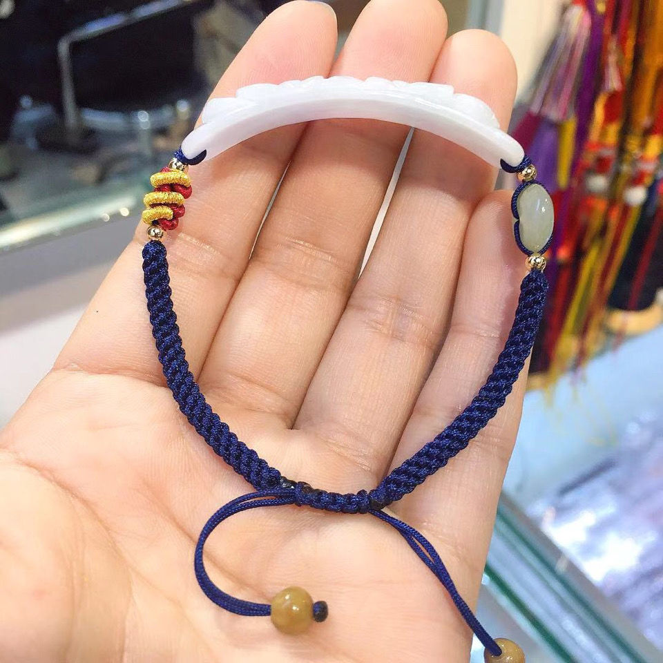 高瑞品质天然翡翠编织手牌平安扣手绳牡丹花玫瑰花可是编织手牌送亲朋