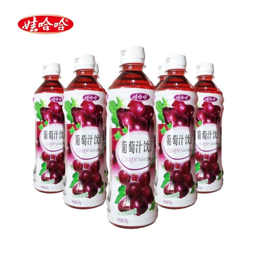 哈哈新货果汁500ml*9瓶/15瓶水蜜桃汁橙汁葡萄汁冰糖雪梨汁晶莹葡萄汁