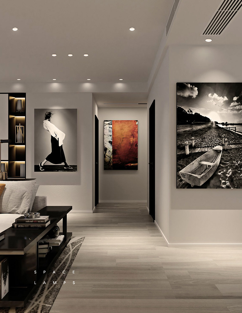 (丰崟)无主灯照明窄边框筒灯嵌入式射灯轻奢防眩光三色变光客厅极窄孔