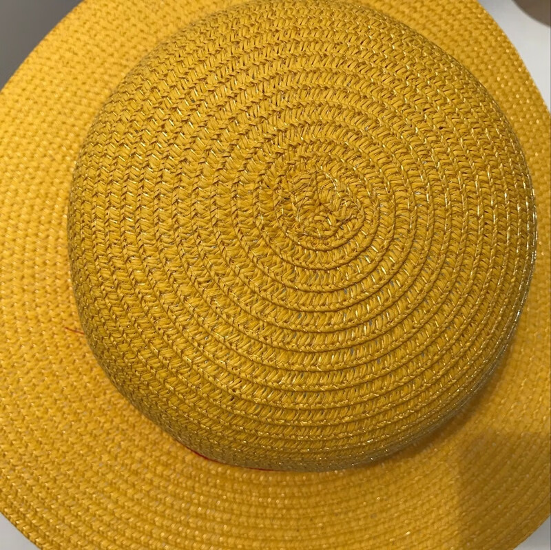 草帽通用草帽通用路飞春夏旅游遮阳动漫帽子夏季防晒黄色草编帽航海王