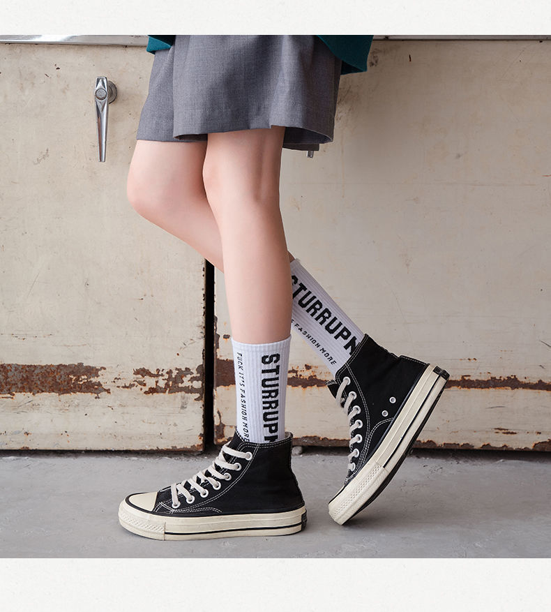 袜子女夏天中筒袜女生薄款棉质袜子休闲运动女式长袜透气学生潮袜ins