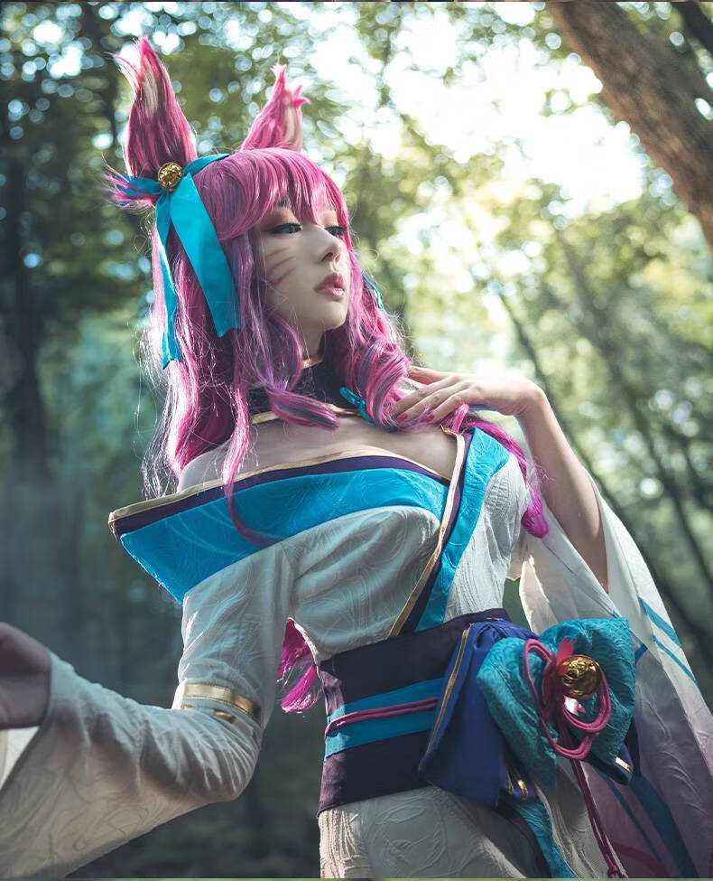 九尾狐服装 英雄联盟 lol 阿狸 灵魂莲华cos服 九尾狐妖 cosplay服装
