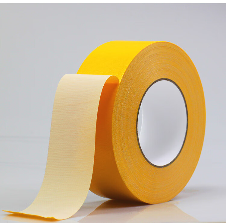 以琛50米长强力布基胶带黄色布胶带婚礼会展地毯胶布单面易撕胶宽20