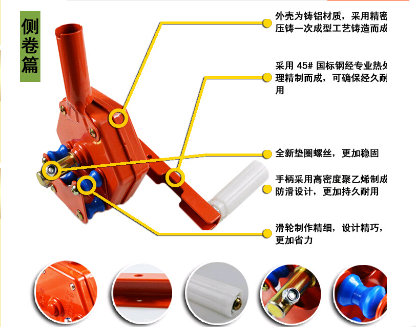 鹿凌青大棚卷膜器温室卷帘机手动蔬菜大棚配件园艺养殖场顶卷涡轮摇膜