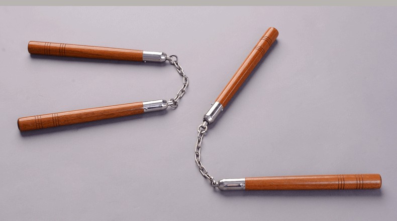 双截棍实木实心双节棍实战表演防身初学者白蜡杆练习红木棍二节棍 双