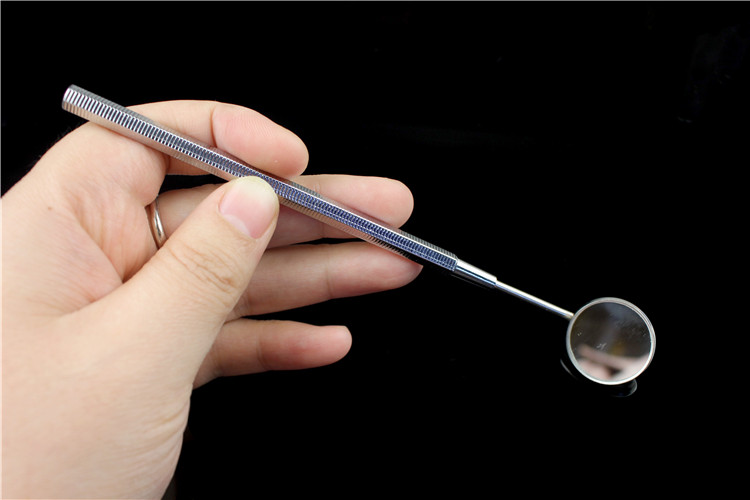 金钟器械口镜牙科带柄喉镜不锈钢口镜柄家用牙镜口腔检查放大镜子金钟