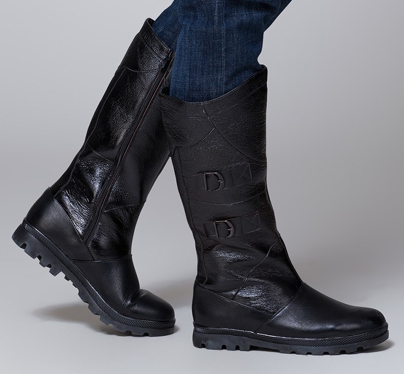 男士马靴长筒靴长靴男士真皮皮靴男士真牛皮高筒马靴男靴子靴 牛皮队