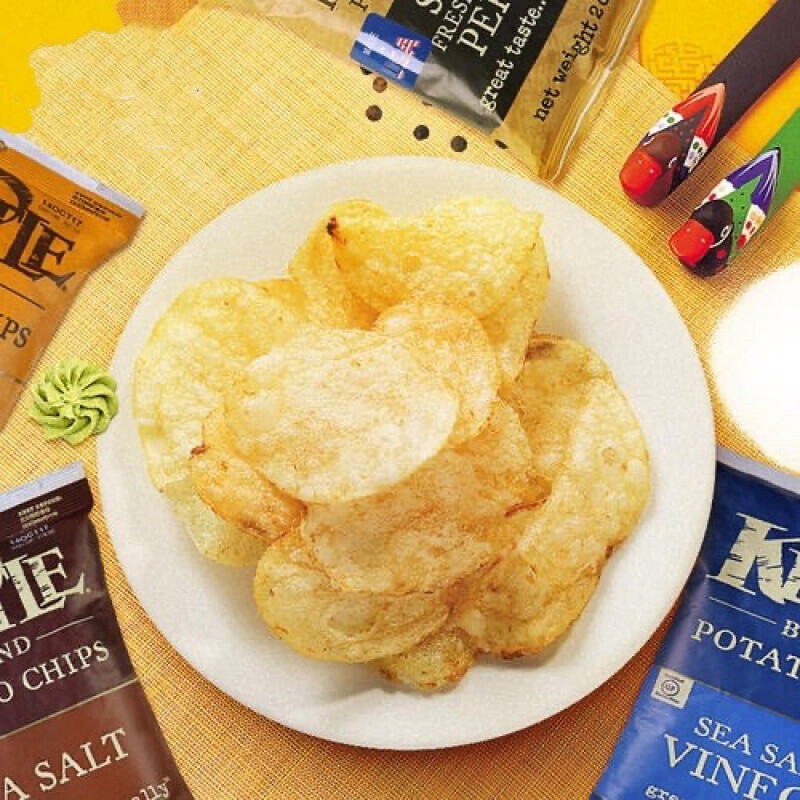 爱香妃现货美国kettle凯蒂手制薯片香醋芥末蜜糖海盐味办公休闲零食