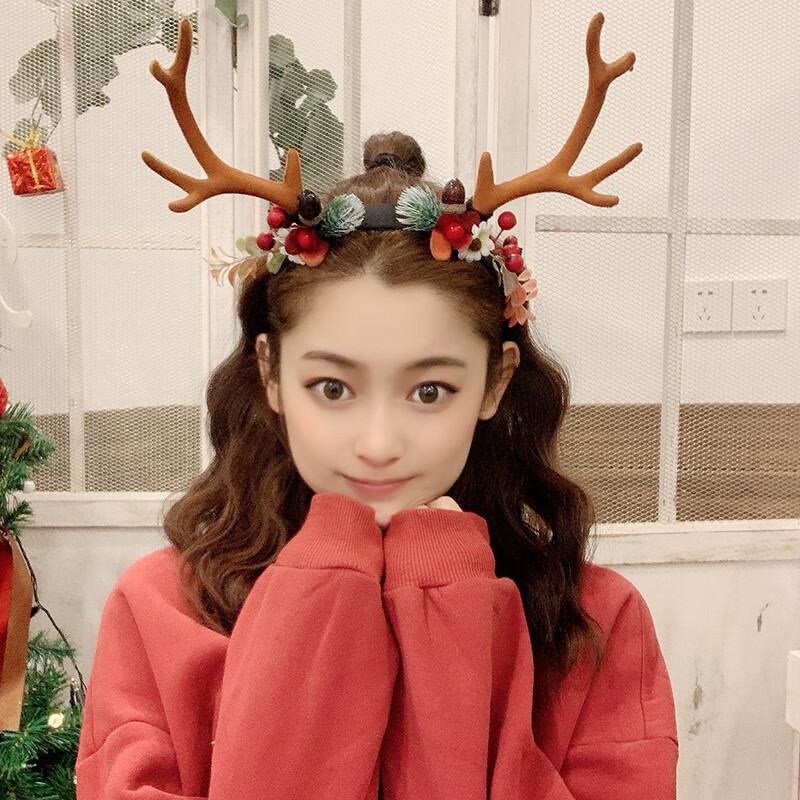 韩国圣诞节鹿角发箍女可爱儿童头饰网红麋鹿发夹发饰少女头箍发卡2