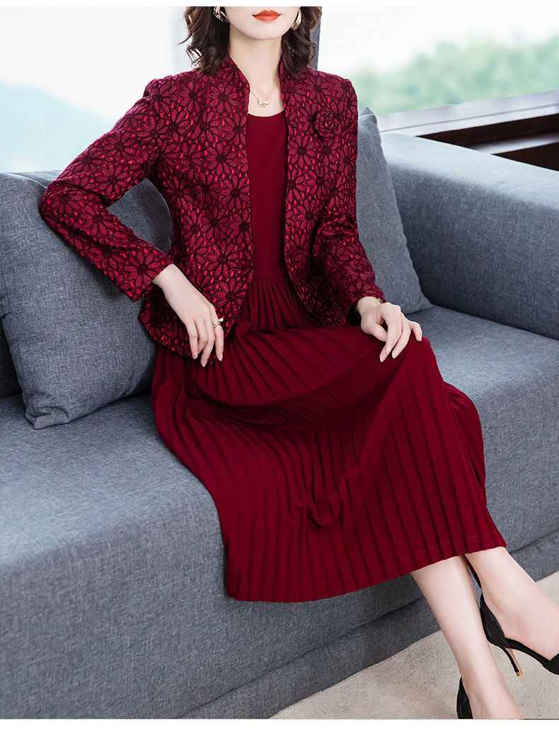 婚礼妈妈装高档礼服秋装婚礼妈妈装套装裙子女春秋喜婆婆婚宴服高贵两