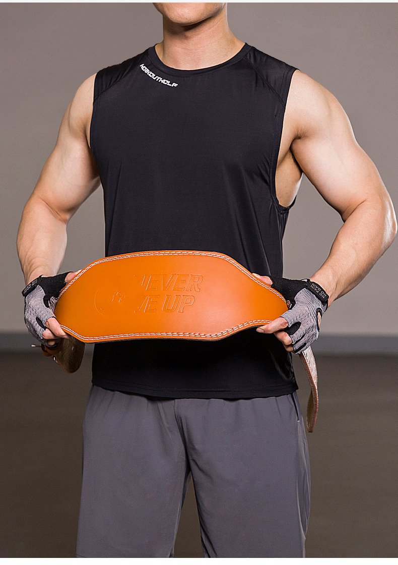 余今健身腰带男深蹲硬拉运动护腰皮带训练装备牛皮举重锻炼力量举10cm