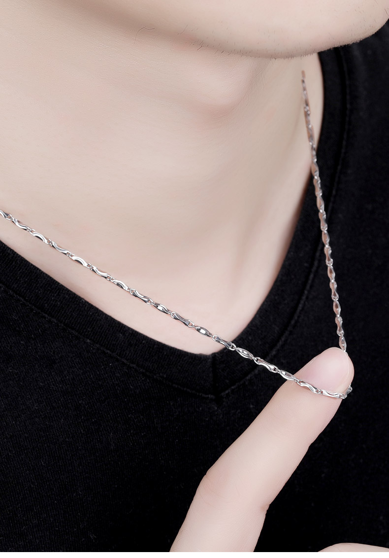 荟幽兰铂金项链男pt950白金项链男士pt999铂金项链男白金项链锁骨链