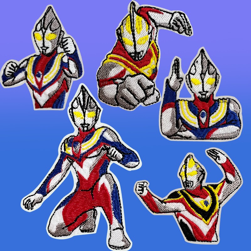 动漫迪迦奥特曼刺绣补贴重工衣服裤子儿童幼儿园大尺寸贴布补丁01图案