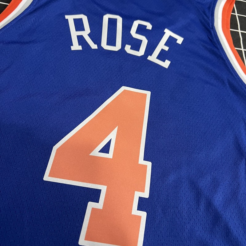 尼克斯4号罗斯球衣25号蓝色城市版黑色热压套装75周年白色sw 25号罗斯