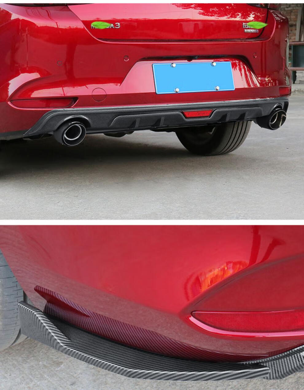 适用于马自达昂克赛拉后唇后保险杠扰流板2020款次世代3大小包围 哑黑