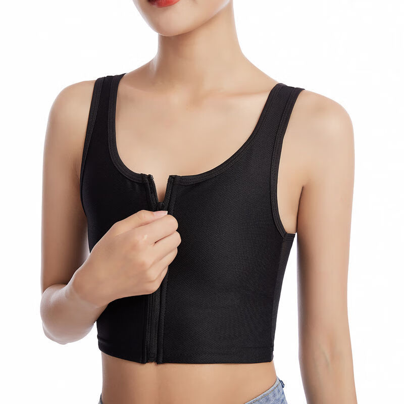 束胸内衣短款夏薄拉链束胸衣运动学生塑胸裹胸女显胸小缩胸t升级弹力