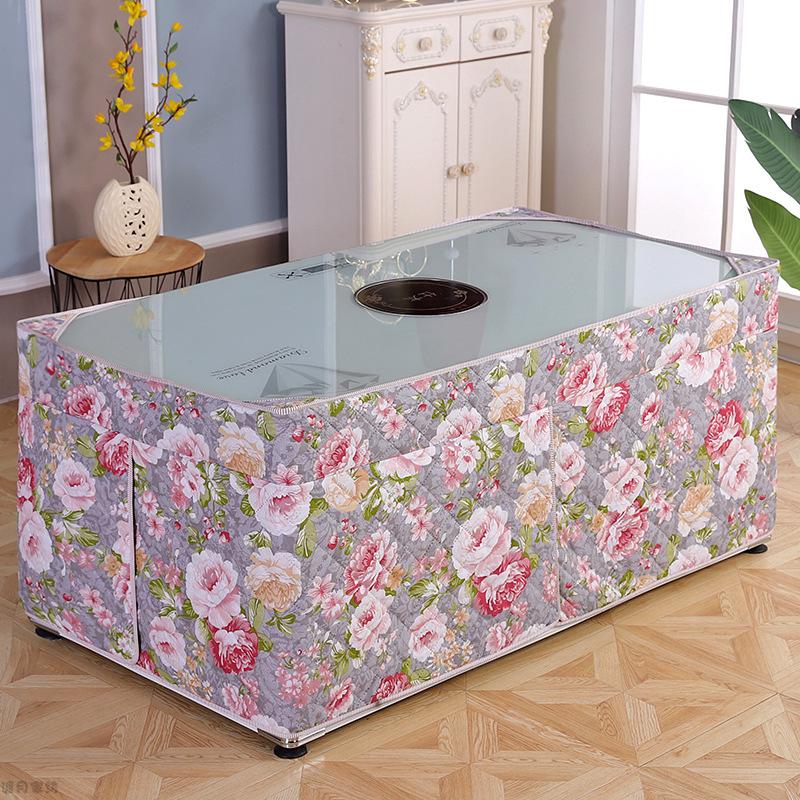 桌罩新款加厚冬季罩电暖炉桌套长方形茶几烤火罩电烤炉桌布运发炉套子