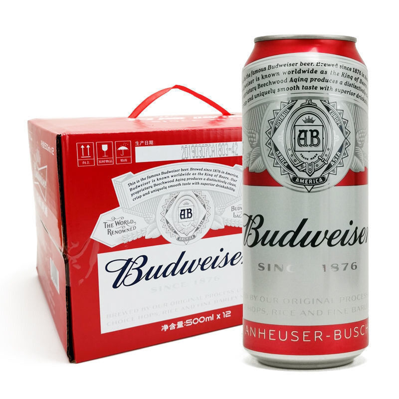 临期英国国产百威budweiser百威啤酒500ml*12/24罐装整箱 12月到期