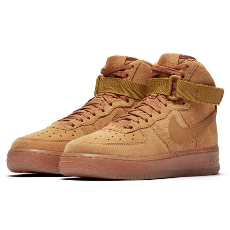 耐克女鞋2020冬新款af1小麦色空军一号高帮运动休闲鞋ck0262-700 ck