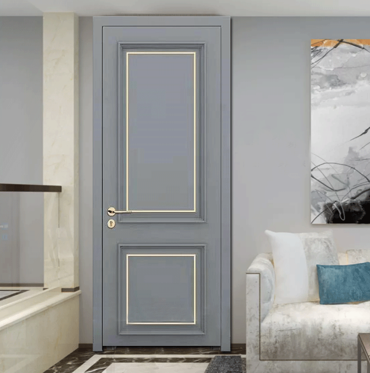 实木门烤漆室内门白色轻奢卧室门厨房卫生间推拉门隐形房间门 北美红