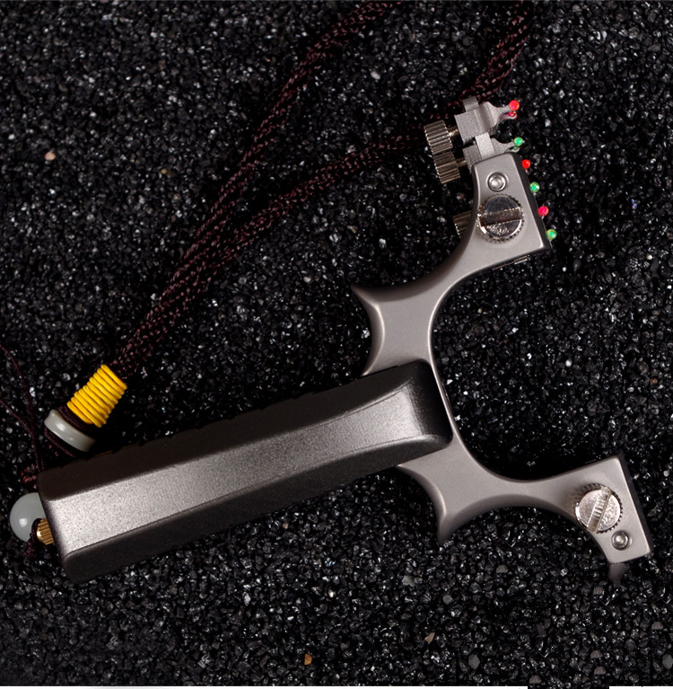 高端钛合金21钛合金扁皮弹弓高精度惊雷快压弓阿拉善石蓝奇策户外惊魂