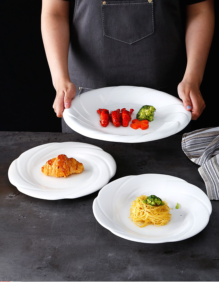 异形盘子菜盘商用家用菜碟子白色陶瓷餐盘酒店餐具饭店专用凉菜盘白瓷