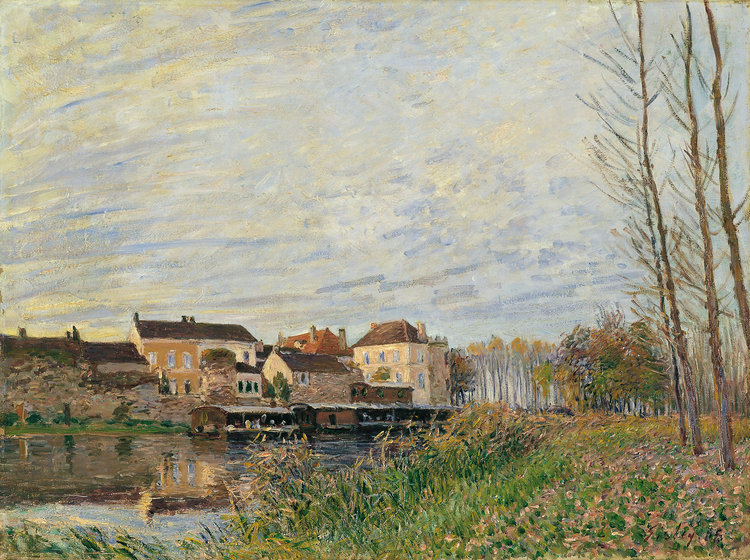 皓涛世界名画法国印象派西斯莱alfredsisley风景油画喷绘画芯画布e
