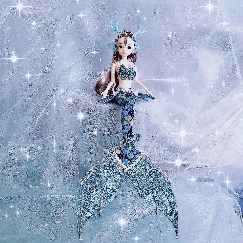 美人鱼芭比娃娃纯手工女孩过家家玩偶玩具生日礼物卖娃娃不卖贝壳