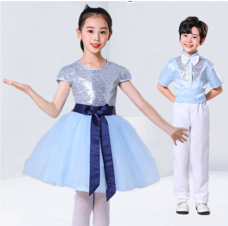 合唱服/小学生//初中生/中学生/诗歌/朗诵/表演/大合唱团服装 女生