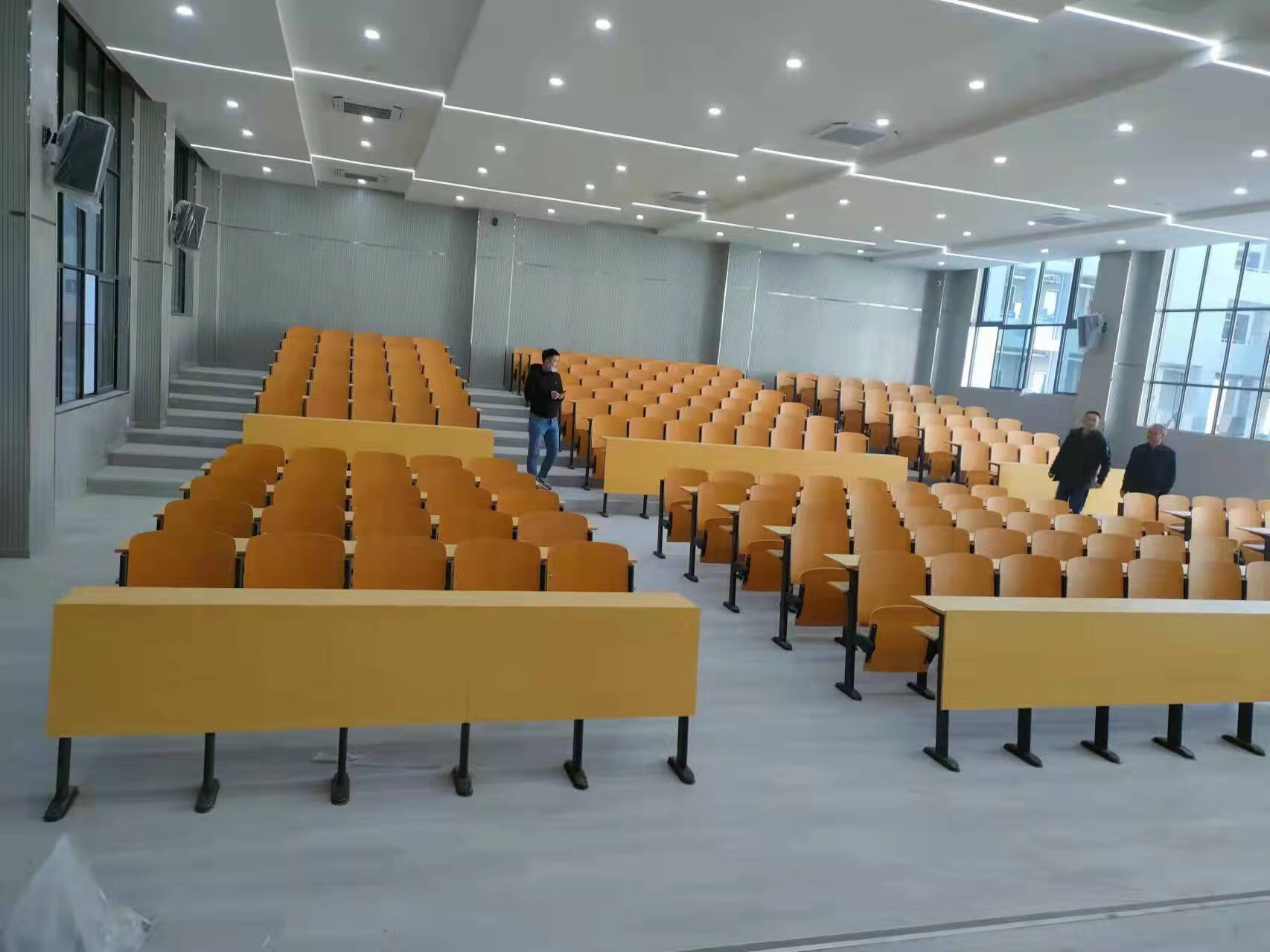 卉芸冉阶梯教室排椅学校课桌椅带写字板固定连排椅礼堂椅报告厅自动翻