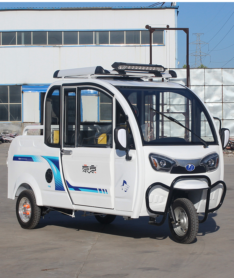 电动三轮车全封闭皮卡家用带棚成人接孩子双排拉货电瓶车可上牌套餐二