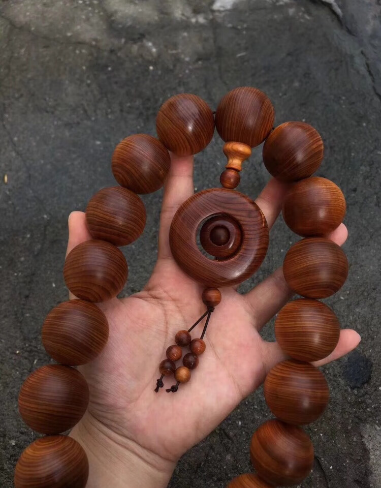 太行崖柏陈化黑油文玩佛珠手串手持车挂药香浓郁油性好30x18颗