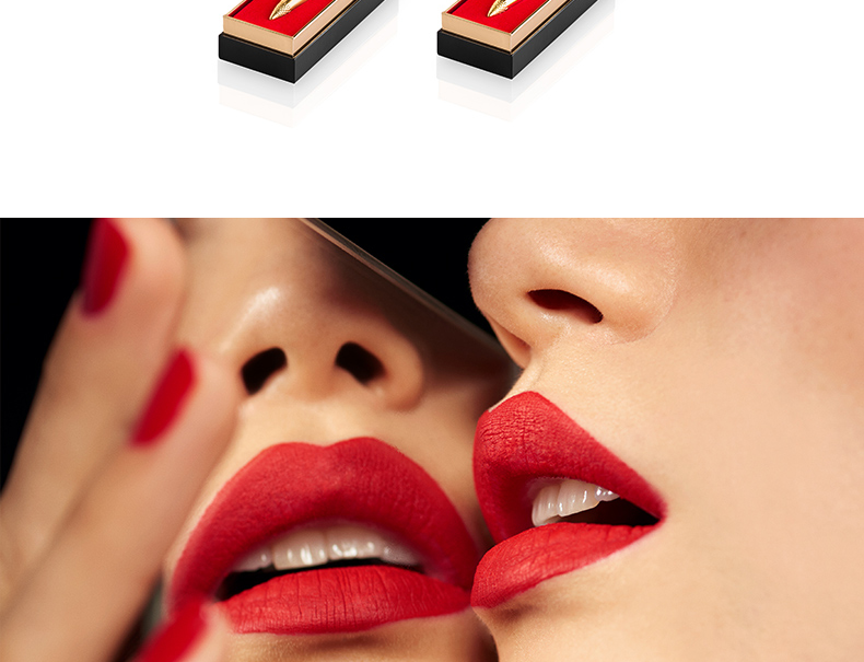 christian louboutin女王权杖唇膏 黑管cl萝卜丁口红 001m#丝绒女王红
