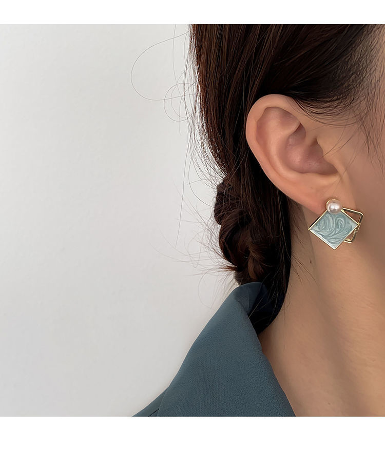 春夏新款清新针耳钉新款2021年耳环女网红圆脸耳饰气质感少女5件套