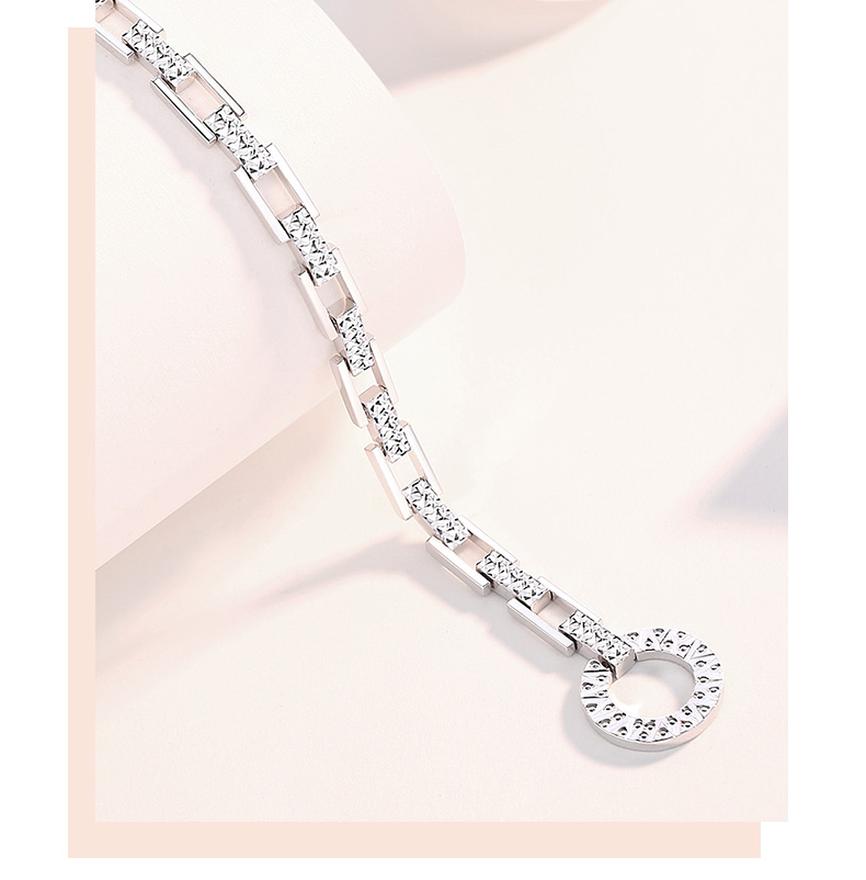 pt950铂金手链女款时尚百搭白金手镯显粗感手环礼物送女友 pt950长15.