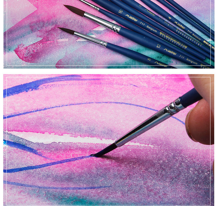 马蒂尼717水彩绘画笔油画勾线笔高弹力纤维毛细节勾线笔martini71720