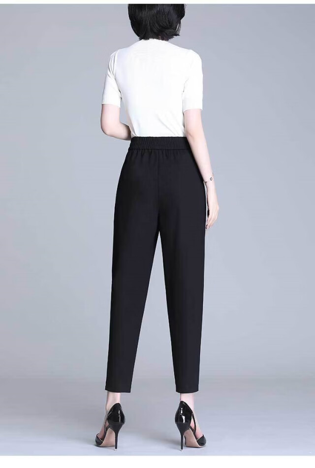 【抖音】丰泽森衣惠女装3305薄款冰凉哈伦裤垂感好到位夏天黑色裤子女