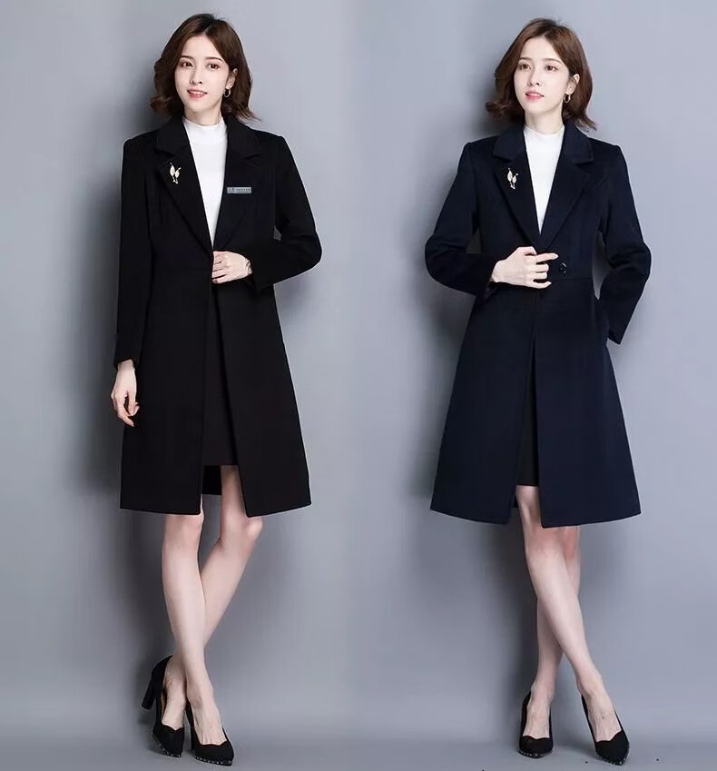 职业装羊毛呢子大衣女男冬季酒店前台银行迎宾大堂经理工作服男女里