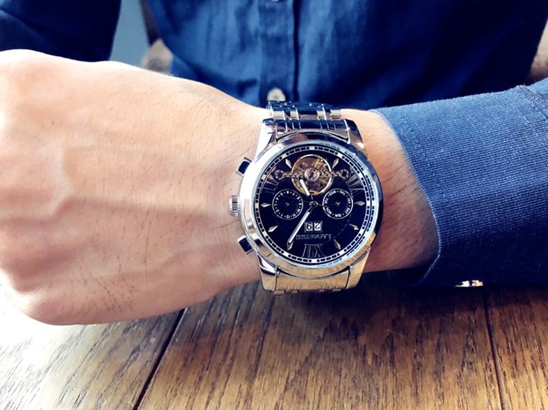 华强北m16黑科技时尚潮流男士手表全自动机械表防水夜光镂空陀飞轮