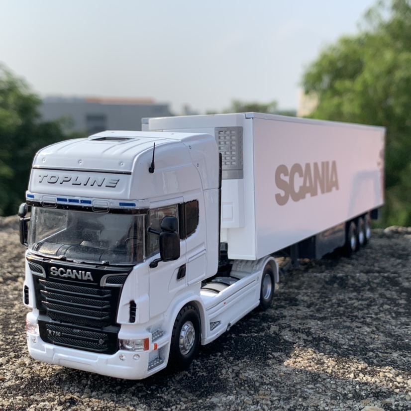 150斯堪尼亚重型半挂车合金货车模型摆件定制