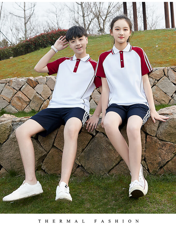 tulx 中小学生校服夏装短袖长裤套装夏季毕业儿童班服初中生运动服