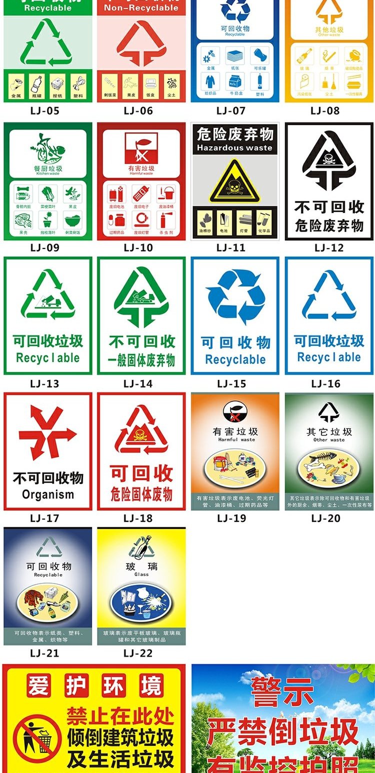 棉柔潔垃圾分類標識貼紙不可回收標示貼提示牌害廚餘幹垃圾溼垃圾箱