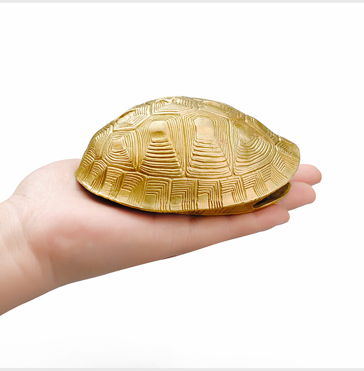 算卦工具龟壳算卦 龟壳摆件手摇铜龟甲富甲天下手把件道具铜乌龟板