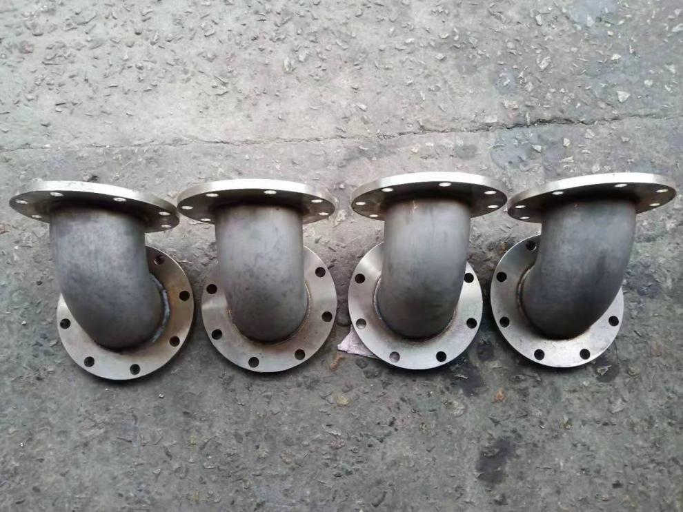 黛惑90度双法兰弯头dn50国标6公斤铸铁管件水泵专用出水口100弯管