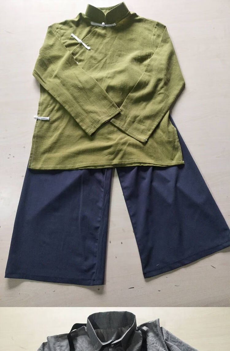 民国时期女装老粗布衣服棉麻红色题材抗战农民服饰红船演出服老式复古