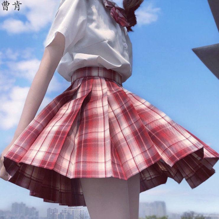 cken原创草莓可爱多jk制服正版格裙夏季短裙套装日系学生装百褶裙班服